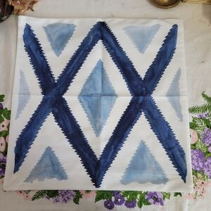 Home decor pillow cover featuring a "Turkish Ikat" Blue And White
